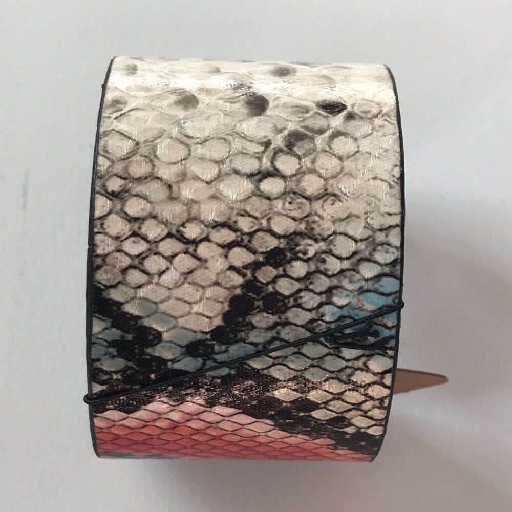 Cuff - Snakeskin Pattern Cuff Bangle Bracelet - Picture 6 of 8
